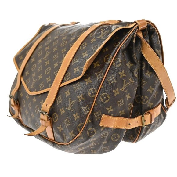 LOUIS VUITTON Logo Saumur 43 Shoulder Bag Monogram Leather Brown M42252 98MA210 - Picture 2 of 16